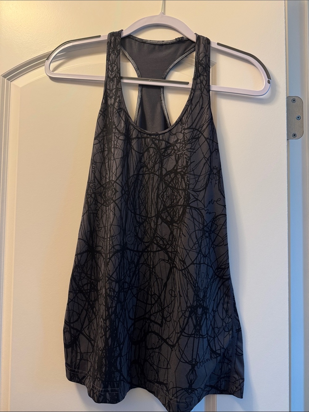 lululemon athletica Black Scribble-Print Tank with Racerback